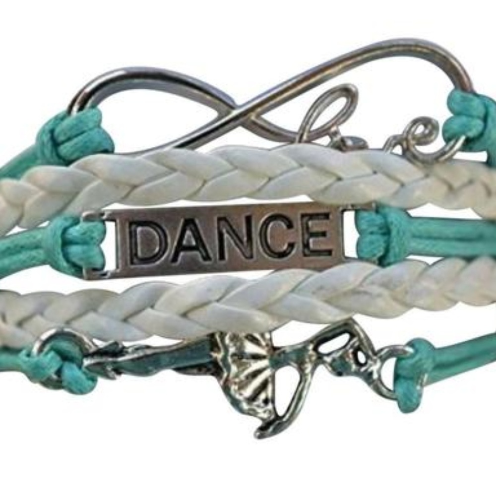 Girls Dance Bracelet - Teal & White